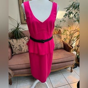 Nanette Lepore “Marmalade” Hot Pink Peplum Bodycon Size 10 Dress
